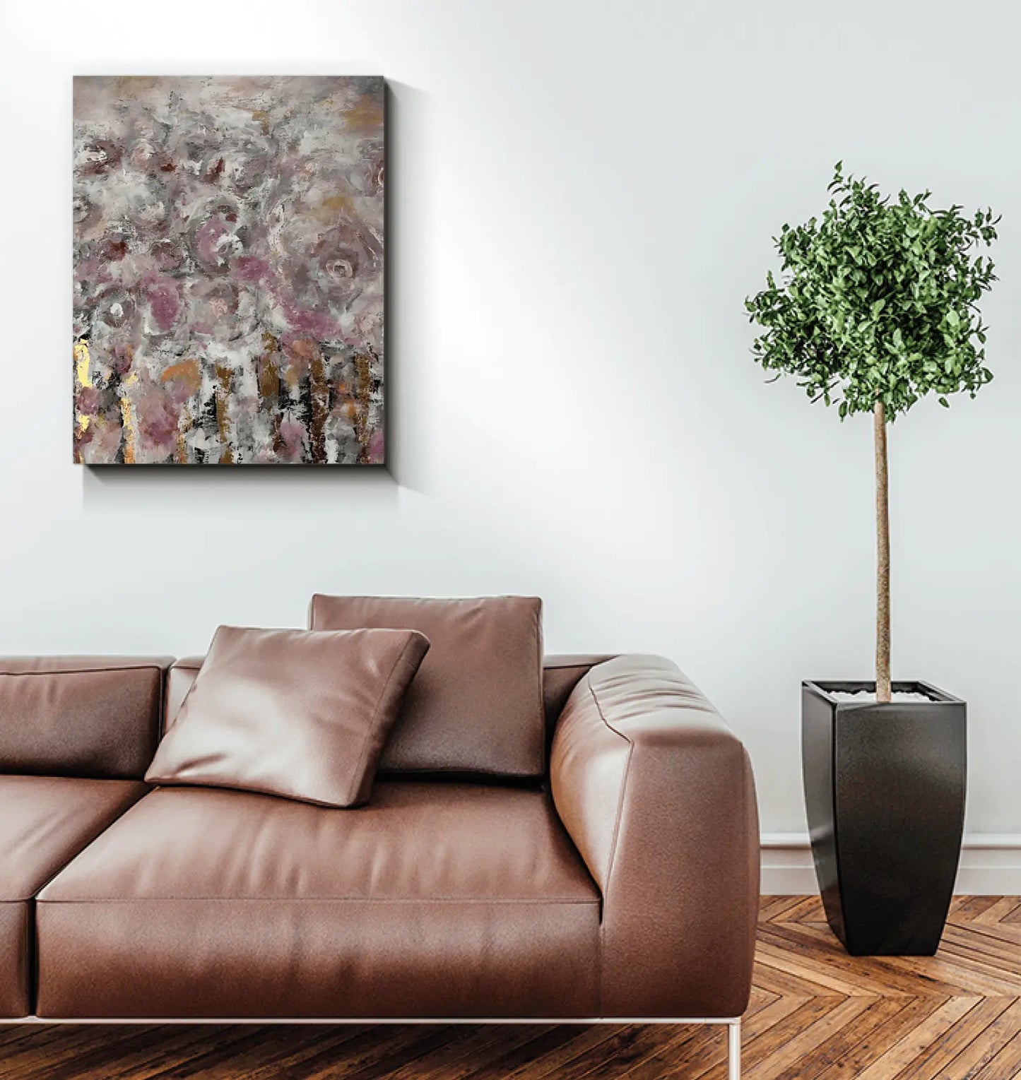 This painting is called "Sérénité Florale" by Medge - Premium Canvas Prints from Kreyol Nations - Just $19.55! Shop now at Kreyol Nations