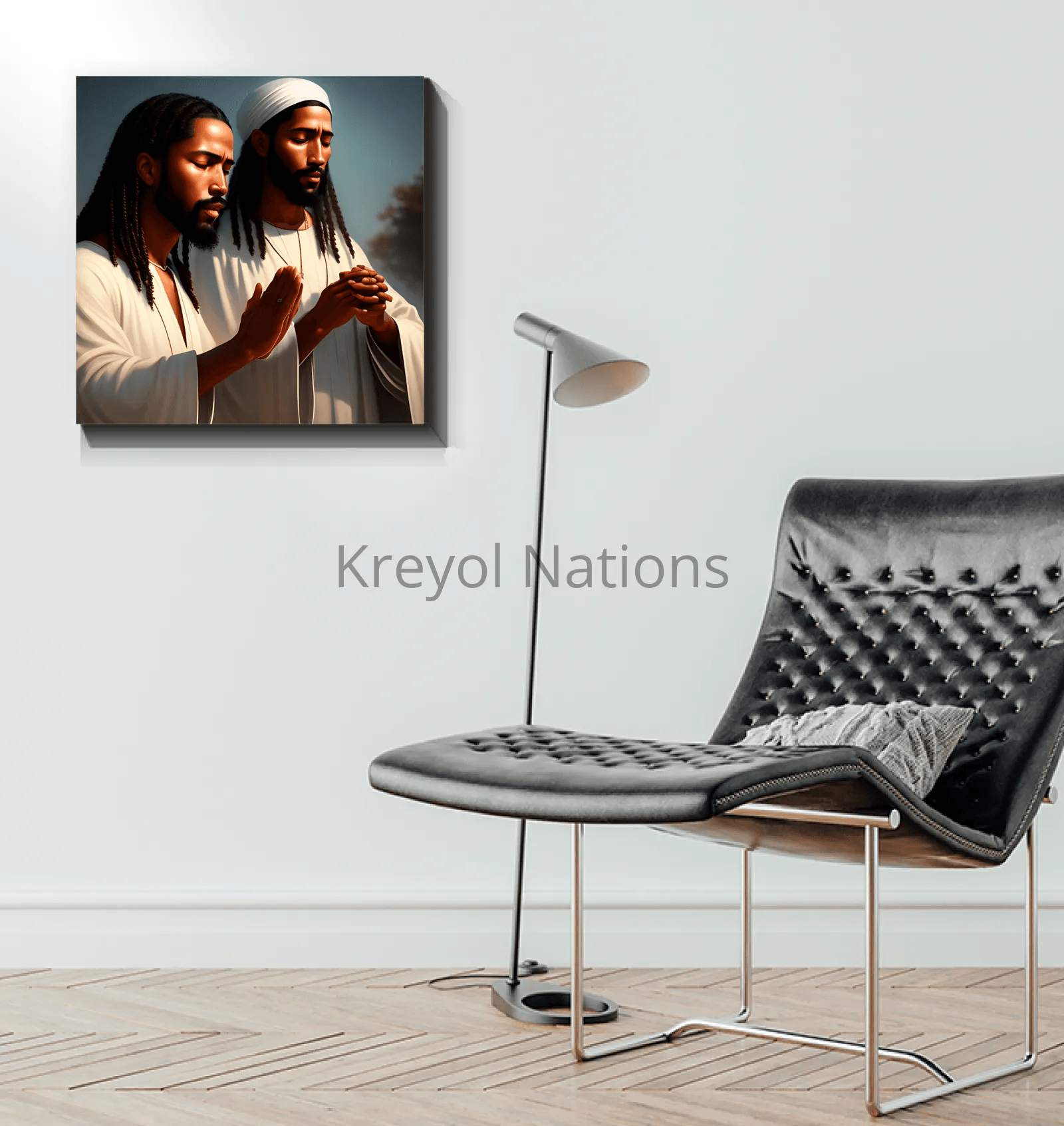 Praying Brothers - Premium Canvas Prints from Kreyol Nations - Just $34.40! Shop now at Kreyol Nations