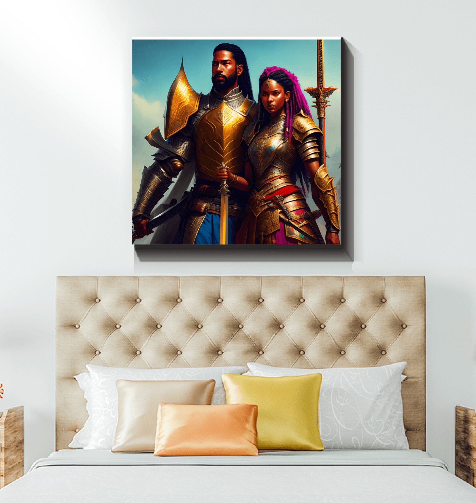 Warrior Couple - Premium Canvas Prints from Kreyol Nations - Just $25! Shop now at Kreyol Nations