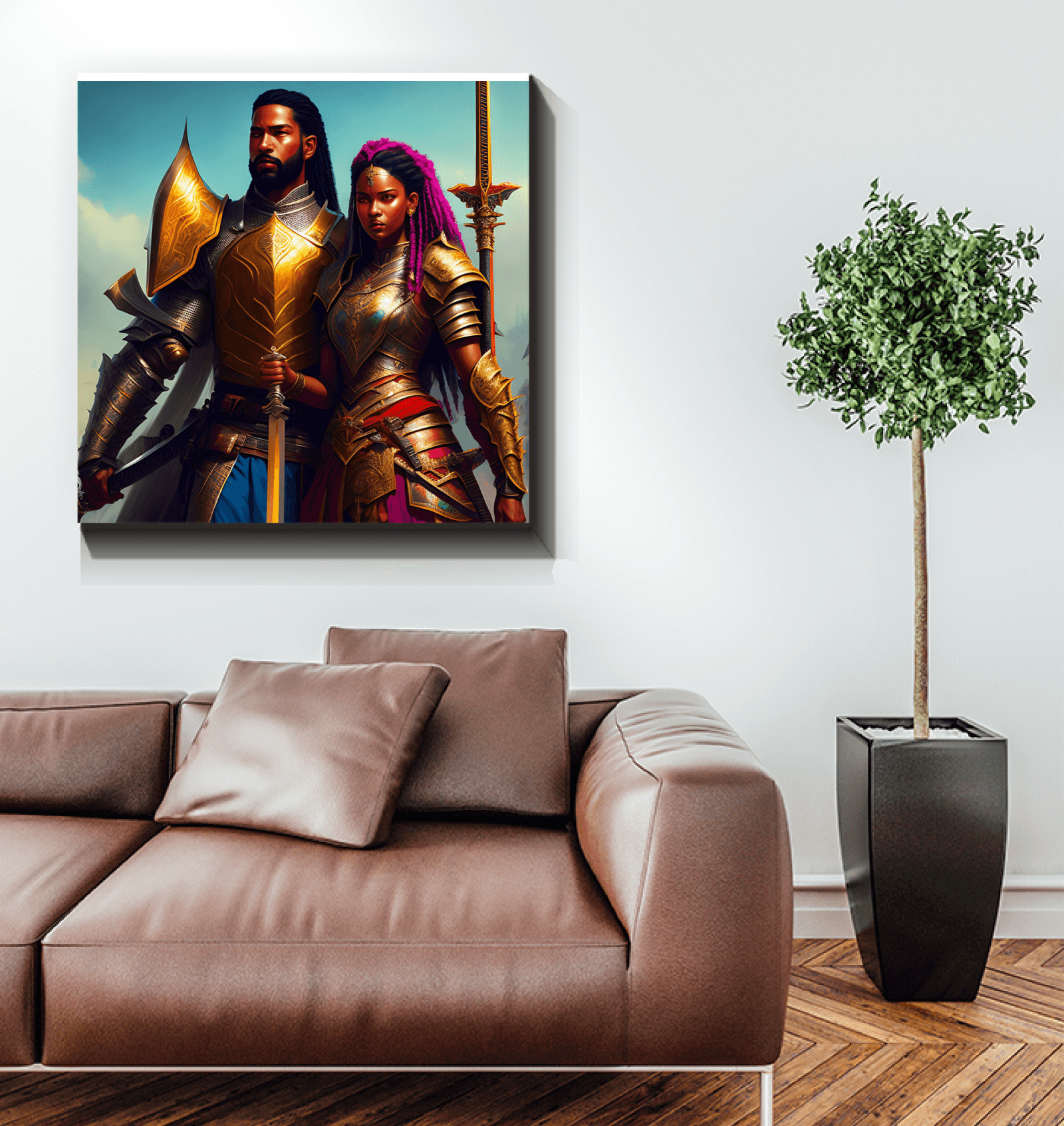 Warrior Couple - Premium Canvas Prints from Kreyol Nations - Just $25! Shop now at Kreyol Nations