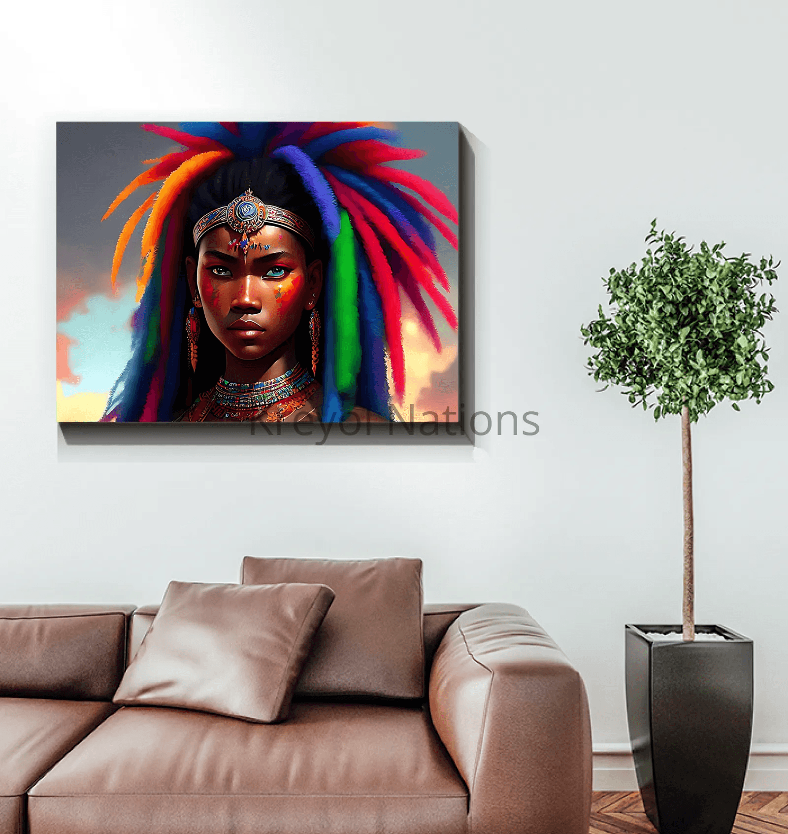 Kreyol Vibe Warrior Sheeba - Premium Canvas Prints from Kreyol Nations - Just $34.40! Shop now at Kreyol Nations