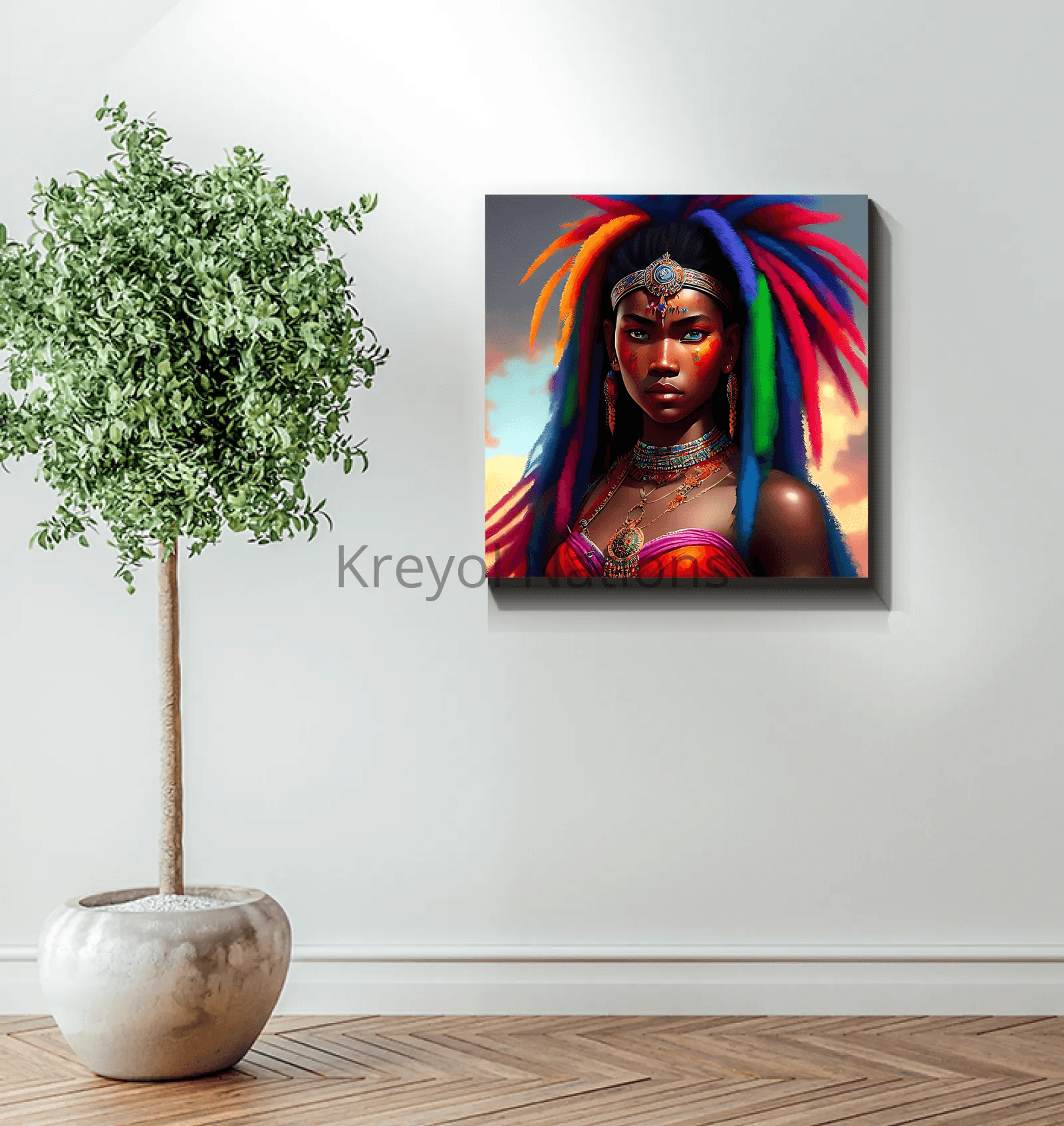 Kreyol Vibe Warrior Sheeba - Premium Canvas Prints from Kreyol Nations - Just $34.40! Shop now at Kreyol Nations