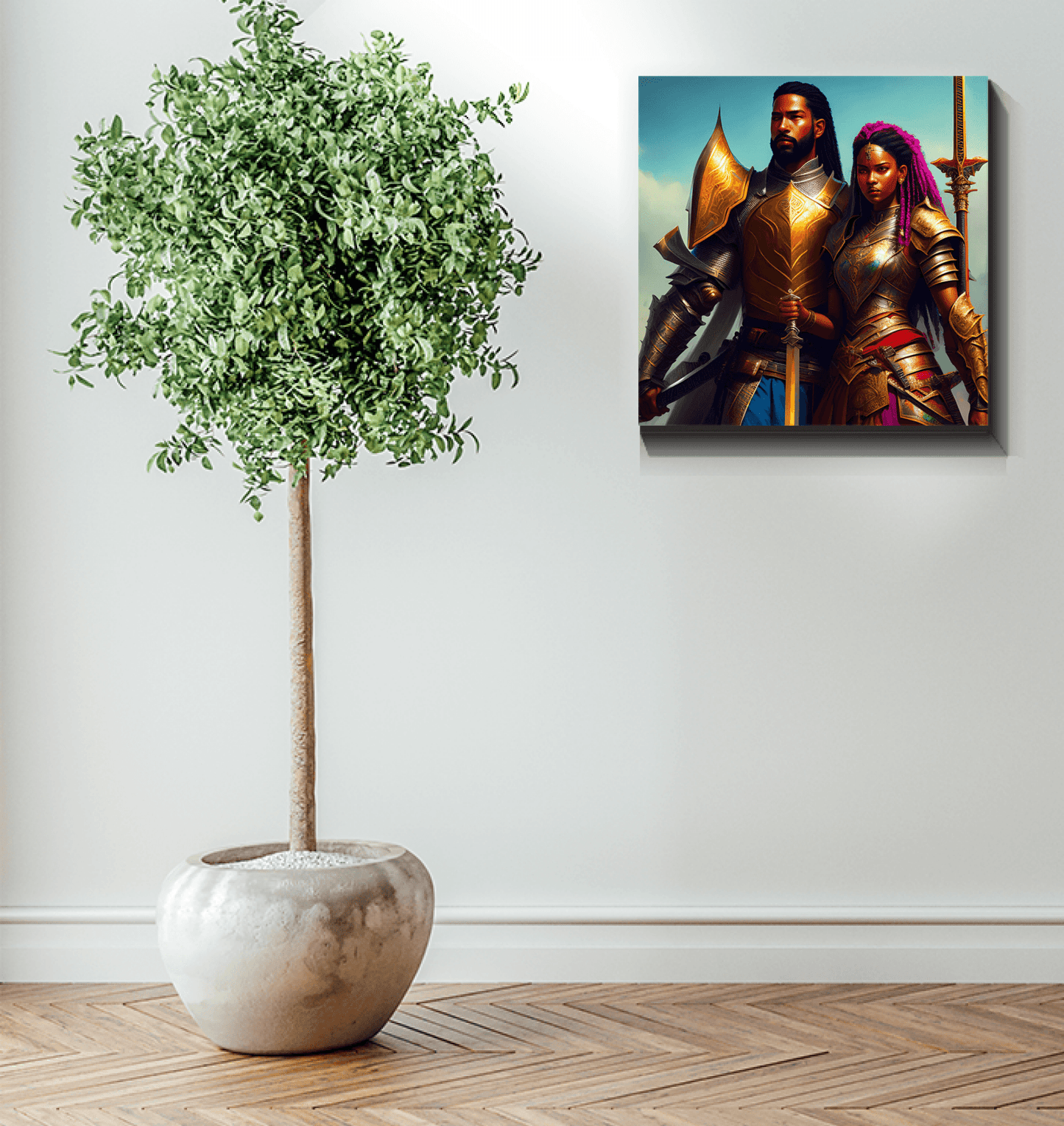 Warrior Couple - Premium Canvas Prints from Kreyol Nations - Just $25! Shop now at Kreyol Nations