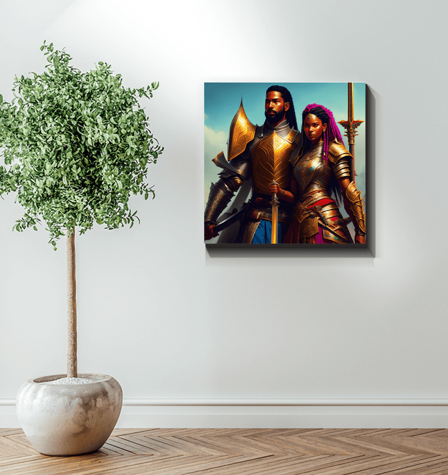 Warrior Couple - Premium Canvas Prints from Kreyol Nations - Just $25! Shop now at Kreyol Nations