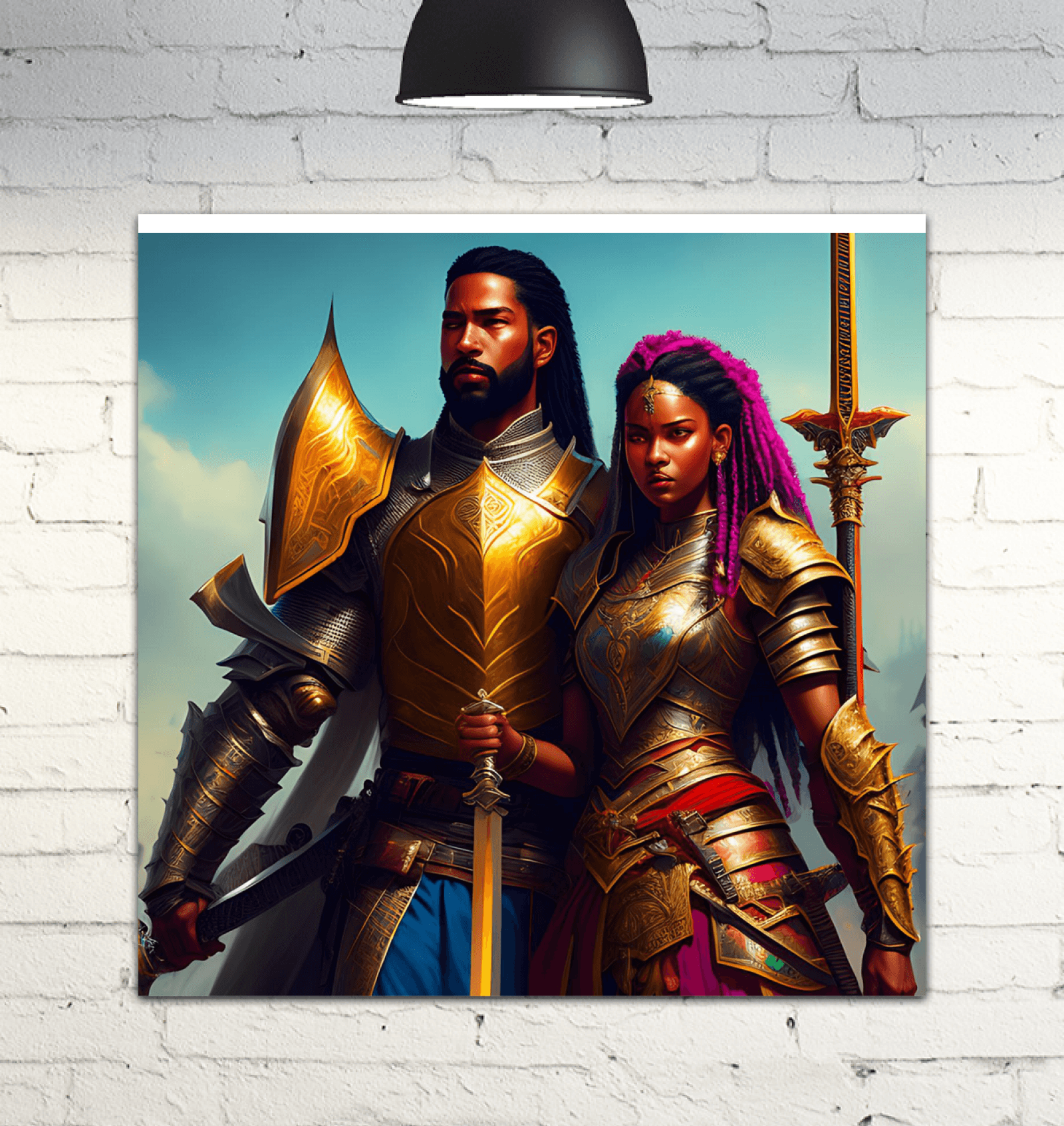 Warrior Couple - Premium Canvas Prints from Kreyol Nations - Just $25! Shop now at Kreyol Nations