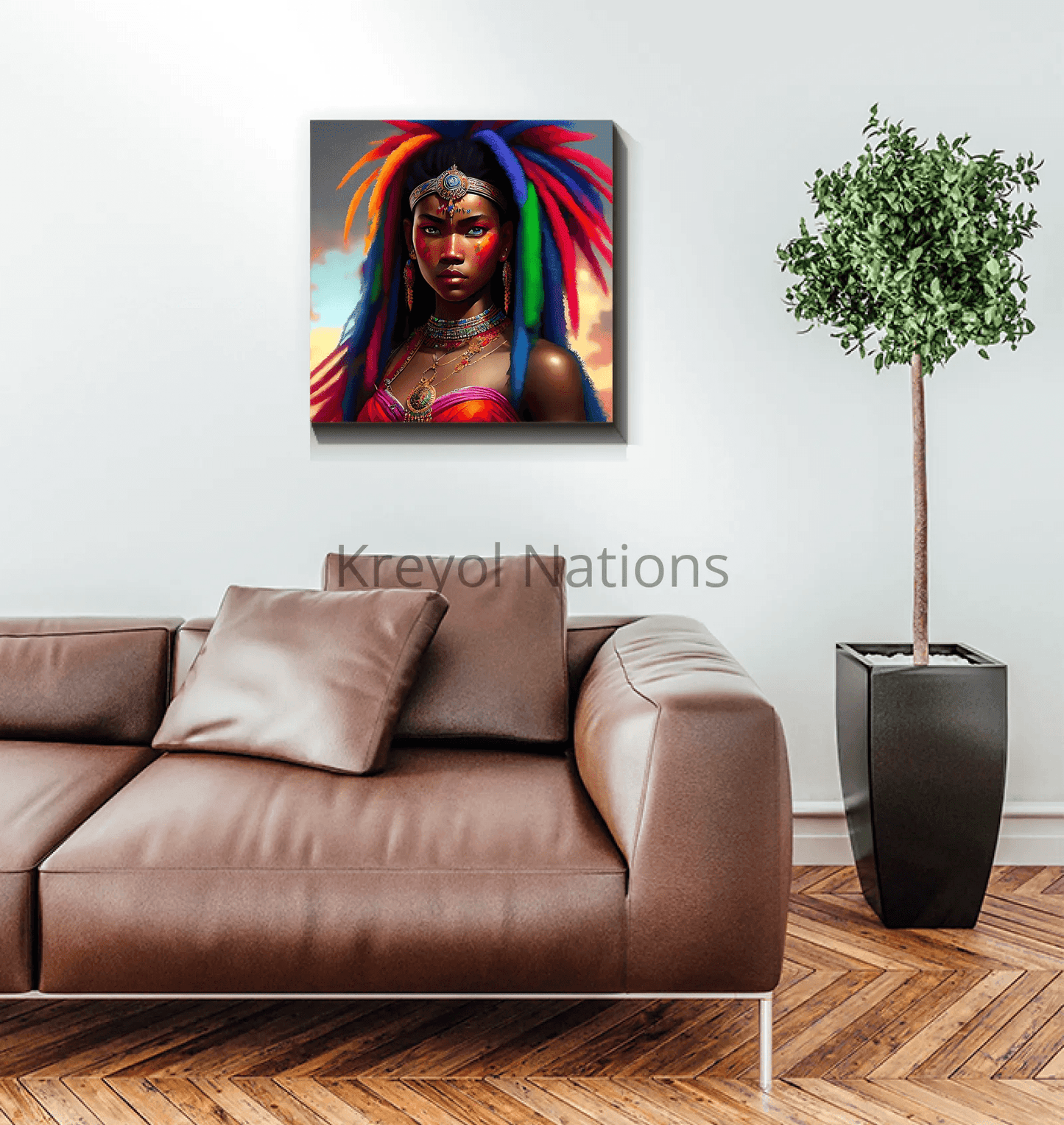 Kreyol Vibe Warrior Sheeba - Premium Canvas Prints from Kreyol Nations - Just $34.40! Shop now at Kreyol Nations