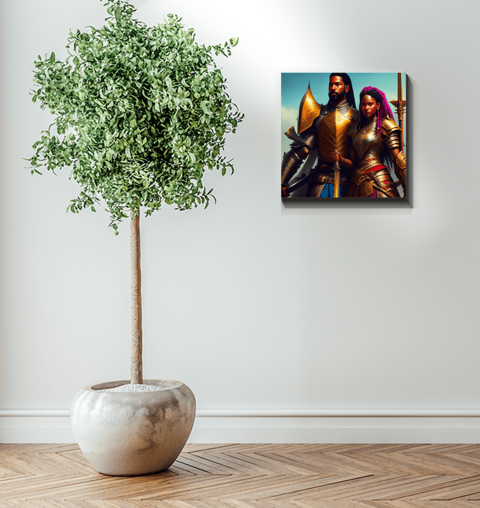 Warrior Couple - Premium Canvas Prints from Kreyol Nations - Just $25! Shop now at Kreyol Nations