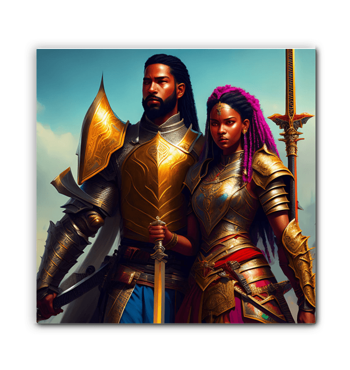 Warrior Couple - Premium Canvas Prints from Kreyol Nations - Just $25! Shop now at Kreyol Nations