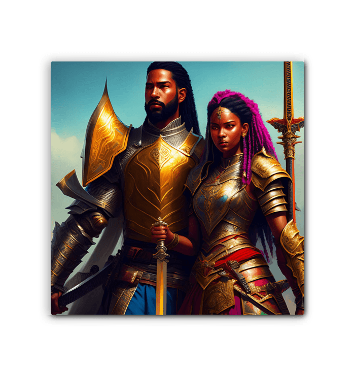 Warrior Couple - Premium Canvas Prints from Kreyol Nations - Just $25! Shop now at Kreyol Nations