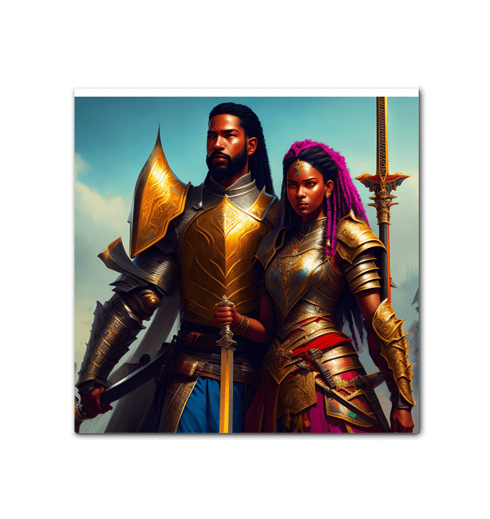 Warrior Couple - Premium Canvas Prints from Kreyol Nations - Just $25! Shop now at Kreyol Nations