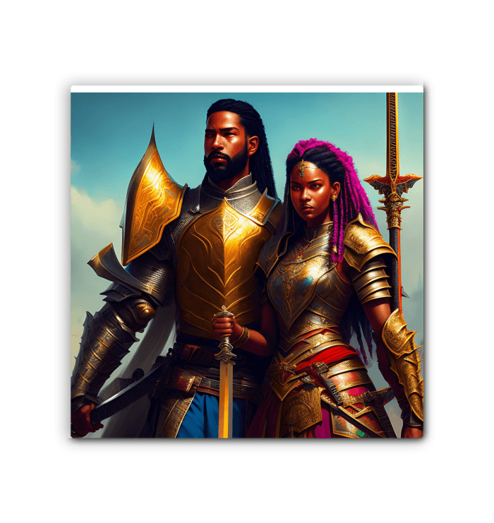 Warrior Couple - Premium Canvas Prints from Kreyol Nations - Just $25! Shop now at Kreyol Nations