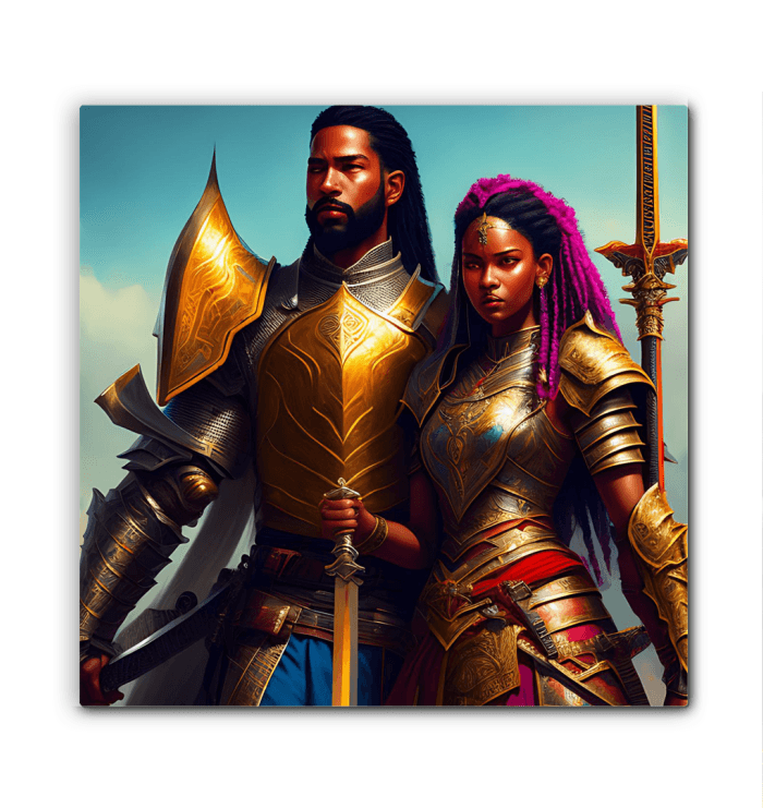 Warrior Couple - Premium Canvas Prints from Kreyol Nations - Just $25! Shop now at Kreyol Nations