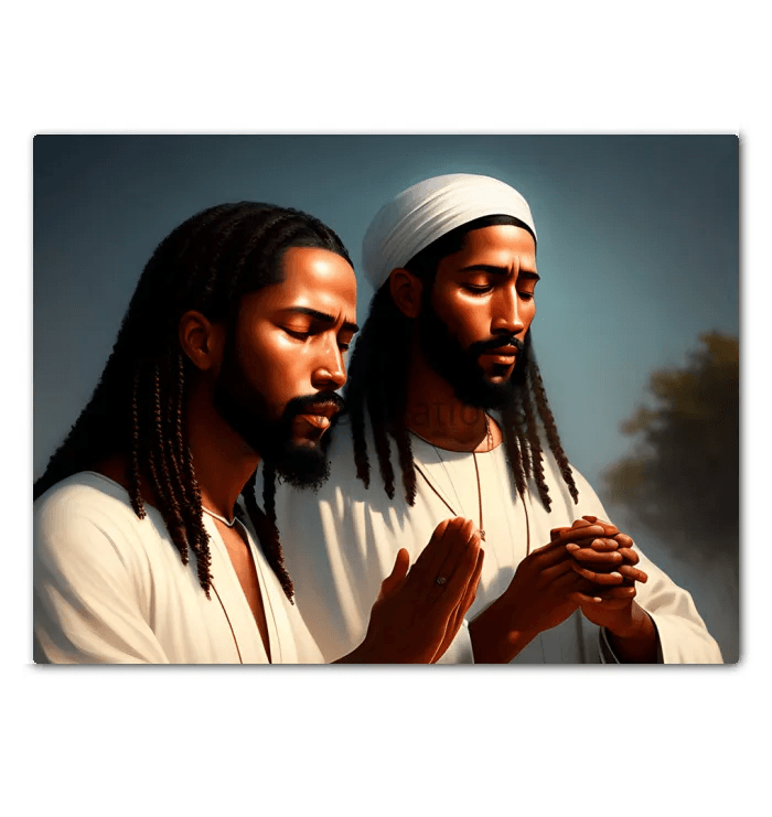 Praying Brothers - Premium Canvas Prints from Kreyol Nations - Just $34.40! Shop now at Kreyol Nations