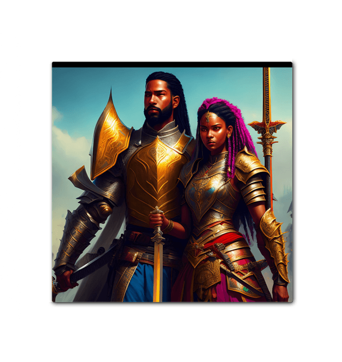 Warrior Couple - Premium Canvas Prints from Kreyol Nations - Just $25! Shop now at Kreyol Nations